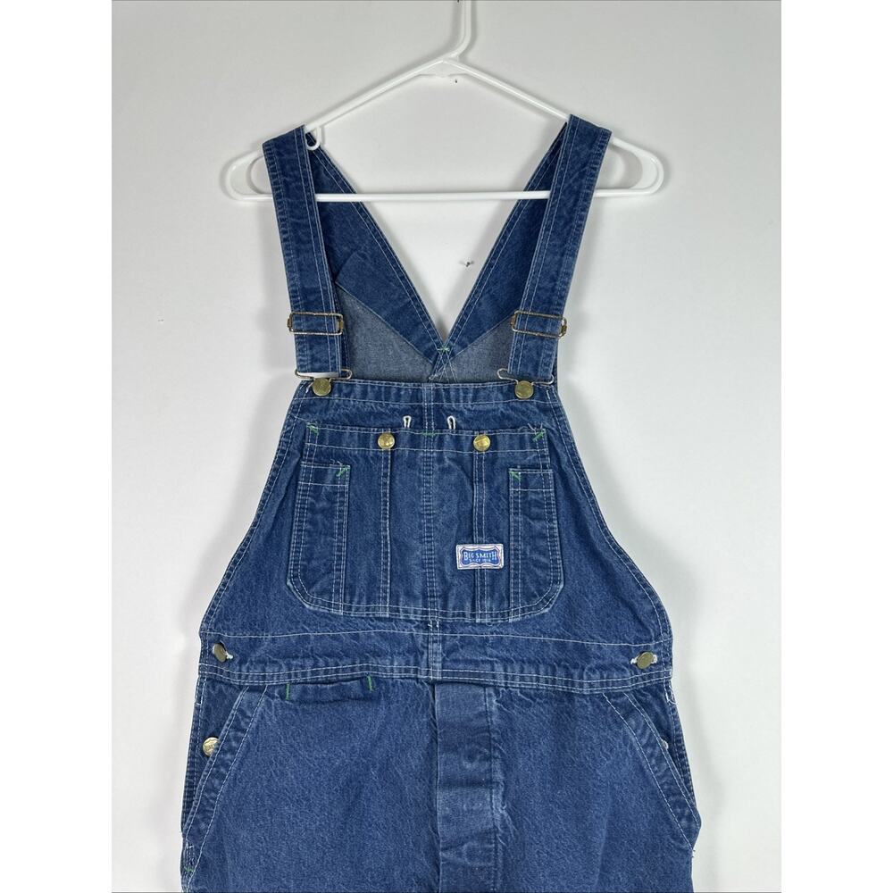 Big Smith Denim Bib Overalls Mens Workwear Carpenter Hammer Loop Made in USA
